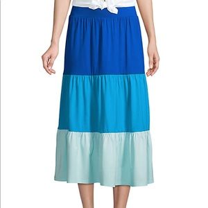 Lands’ End Women's Knit Tiered Midi Skirt